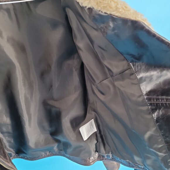 ✨ Laundry by Shelli Segal Leather & Faux Shearling Aviator Jacket – Size M ✨ - Picture 14 of 15